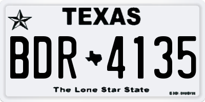 TX license plate BDR4135
