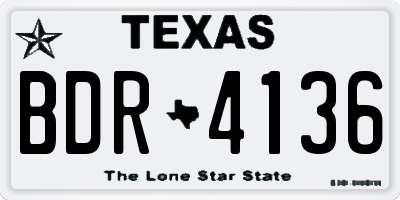 TX license plate BDR4136