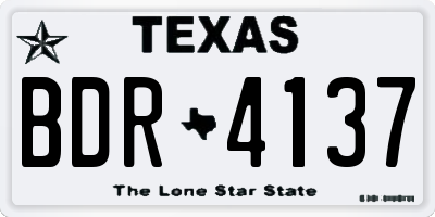 TX license plate BDR4137