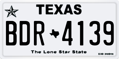 TX license plate BDR4139