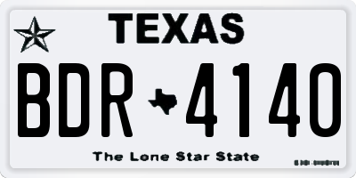 TX license plate BDR4140