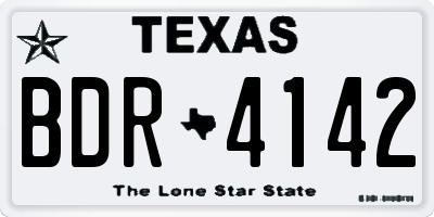 TX license plate BDR4142