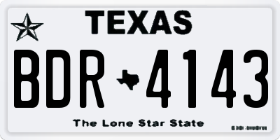 TX license plate BDR4143