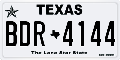 TX license plate BDR4144