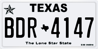 TX license plate BDR4147