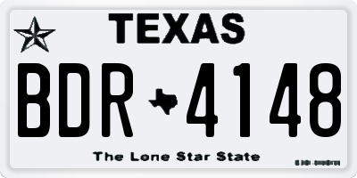 TX license plate BDR4148