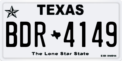 TX license plate BDR4149