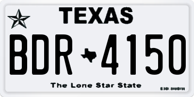 TX license plate BDR4150