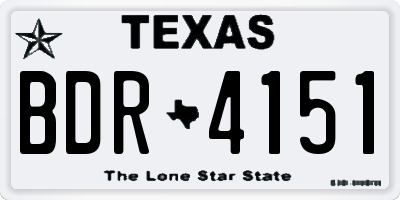 TX license plate BDR4151