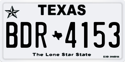 TX license plate BDR4153