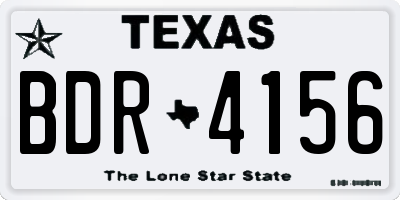 TX license plate BDR4156