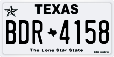 TX license plate BDR4158