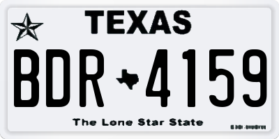 TX license plate BDR4159
