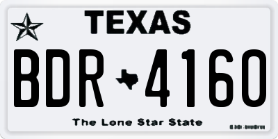 TX license plate BDR4160