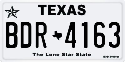 TX license plate BDR4163