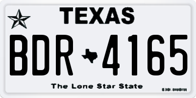 TX license plate BDR4165