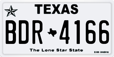 TX license plate BDR4166