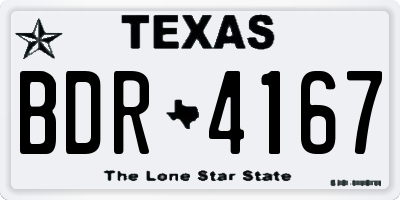 TX license plate BDR4167