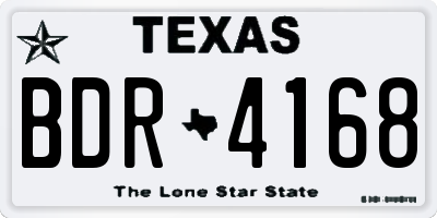 TX license plate BDR4168