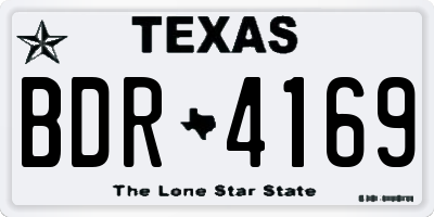 TX license plate BDR4169