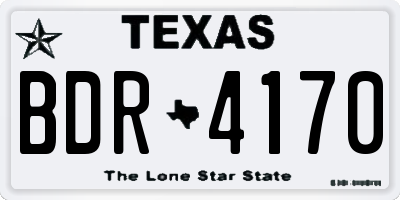 TX license plate BDR4170