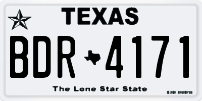 TX license plate BDR4171