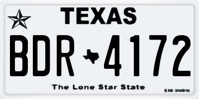 TX license plate BDR4172