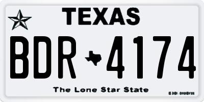 TX license plate BDR4174