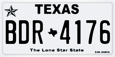 TX license plate BDR4176