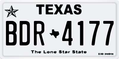 TX license plate BDR4177