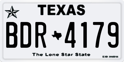 TX license plate BDR4179