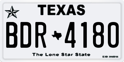 TX license plate BDR4180