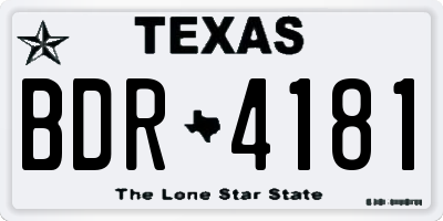 TX license plate BDR4181