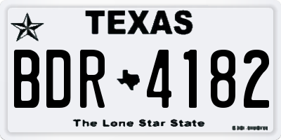 TX license plate BDR4182
