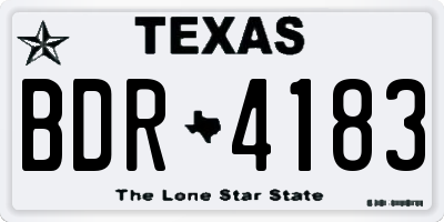 TX license plate BDR4183