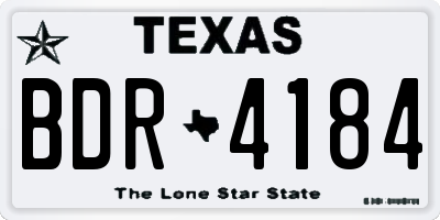 TX license plate BDR4184