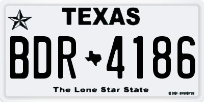 TX license plate BDR4186