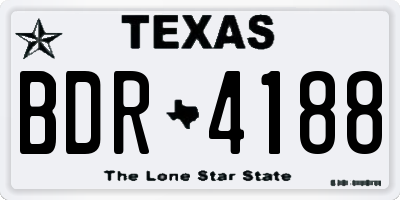TX license plate BDR4188