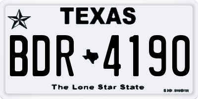 TX license plate BDR4190