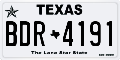 TX license plate BDR4191