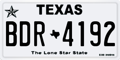 TX license plate BDR4192