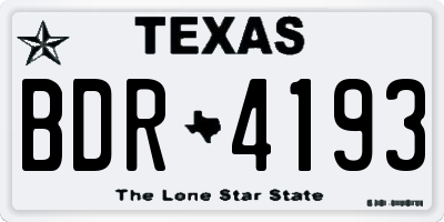 TX license plate BDR4193