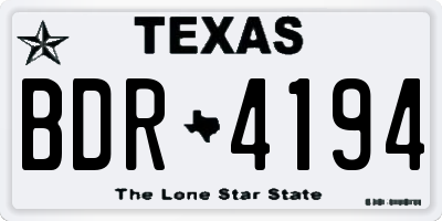 TX license plate BDR4194