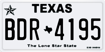 TX license plate BDR4195