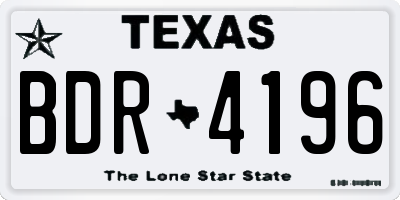 TX license plate BDR4196