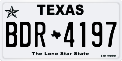 TX license plate BDR4197