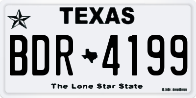 TX license plate BDR4199