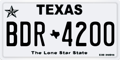 TX license plate BDR4200