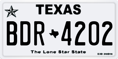TX license plate BDR4202