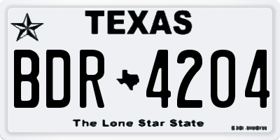 TX license plate BDR4204